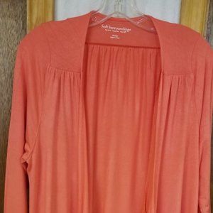 Soft Surrounding Coral Long Sleeve Cardigan